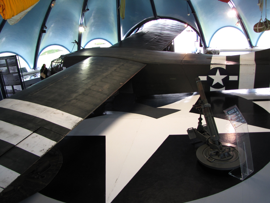 This is a wood and canvas glider that the members of the 101st and 82nd Airborne bailed out of in the wee hours of June 6, 1944
